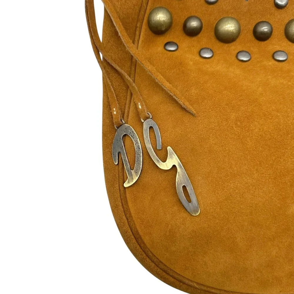 Dolce & Gabbana Tan Suede Studded Hobo Bag - Picture 7 of 11